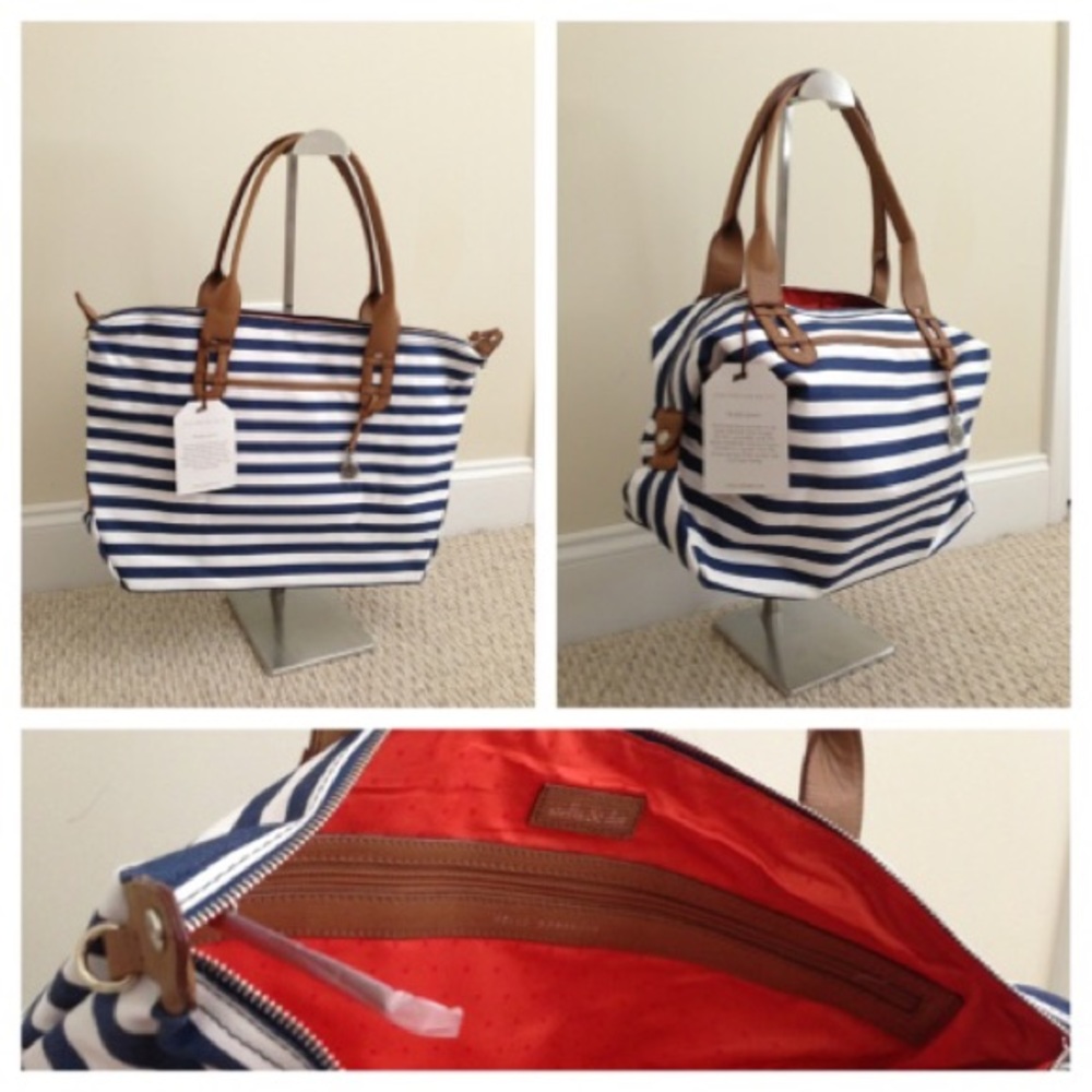 stella and dot striped tote